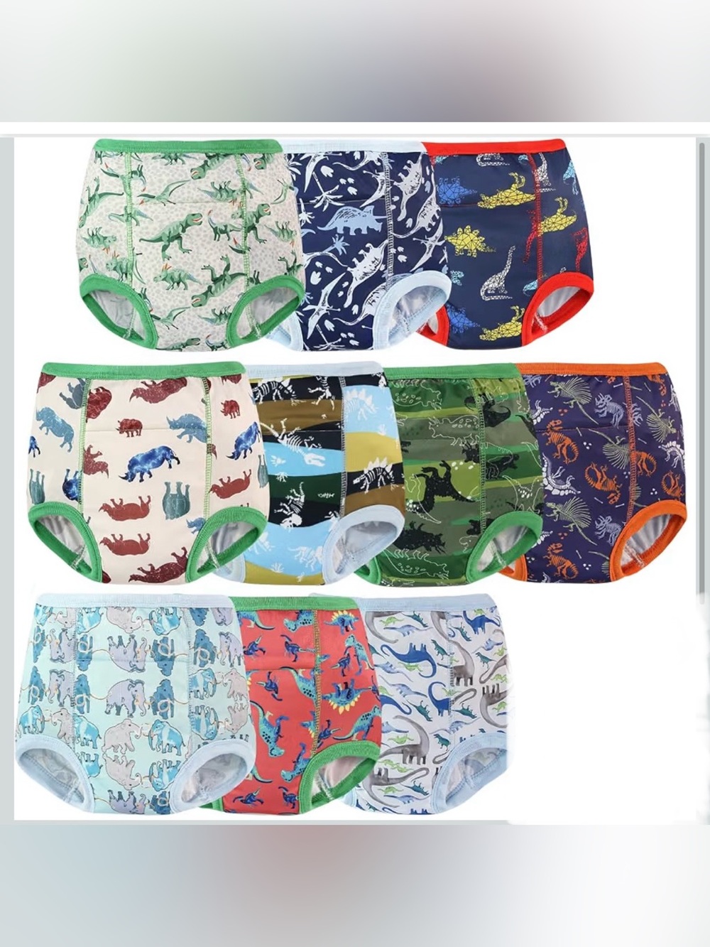 EZ Moms 10 Pack Double Absorption Potty Training Reusable Underwear
